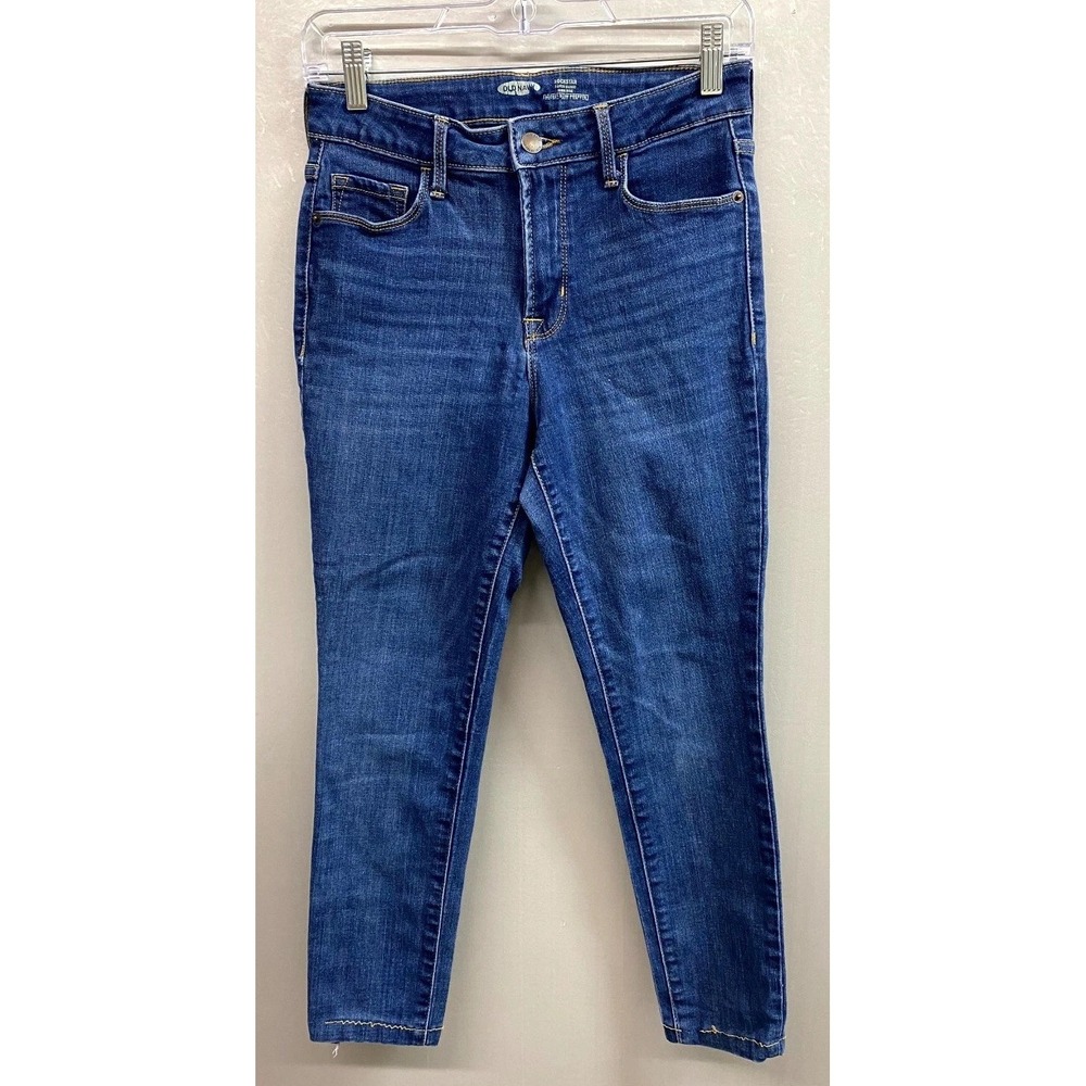 Old Navy Rockstar Super Skinny Jeans Womens 6P Blue Cotton Stretch High Rise